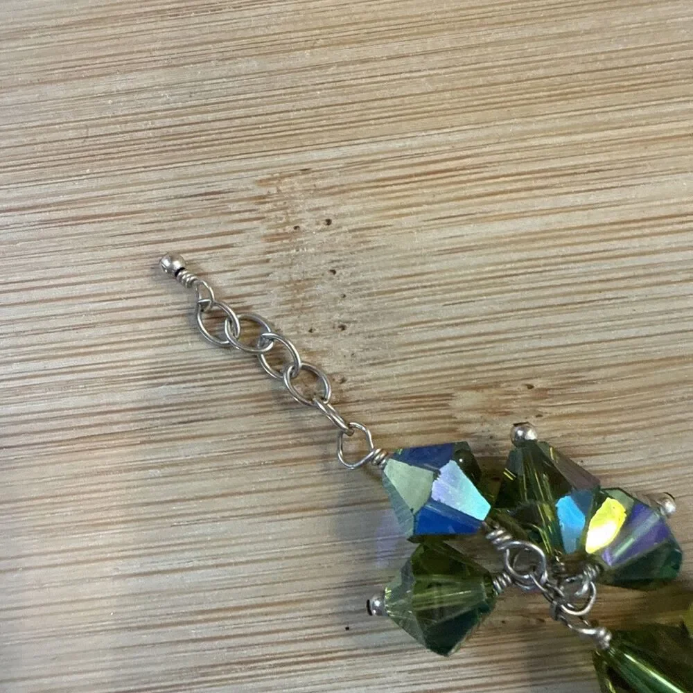 GREEN CRYSTAL BEAD BRACELET UNBRANDED￼VIN